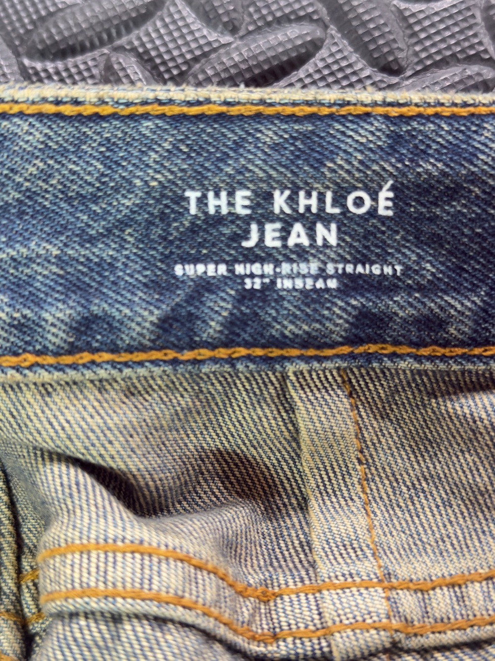 Good American Patchwork Straight Leg Jeans - Medium Blue - Picture 3 of 9